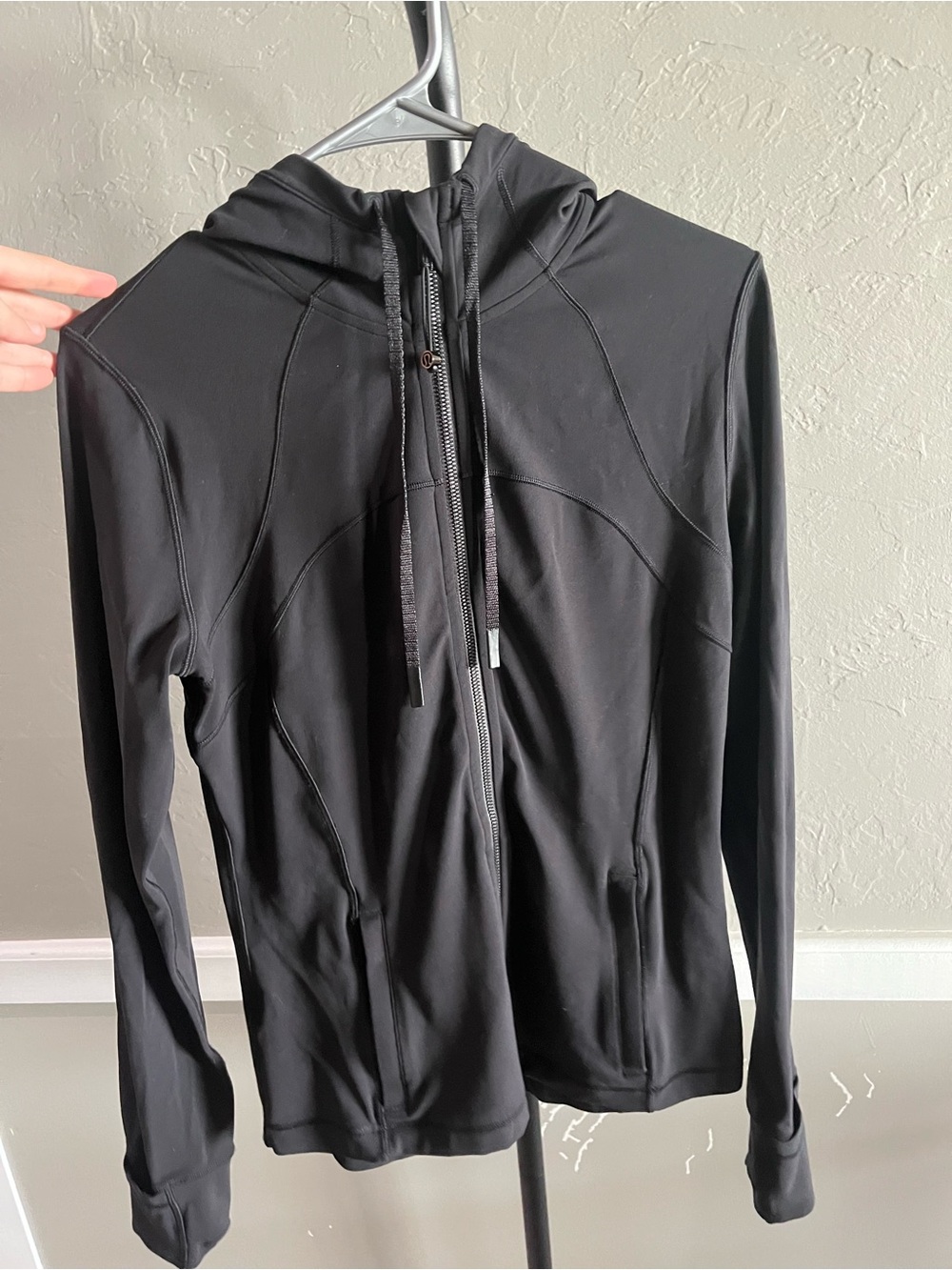 lululemon athletica Black Full-Zip Hooded define Athletic Jacket size 8